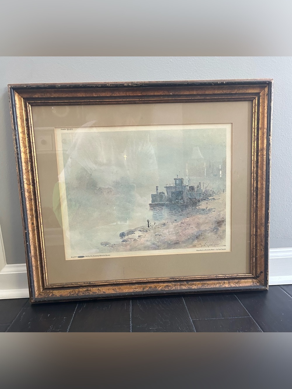 Framed Paul Sawyier Print in Gold Frame